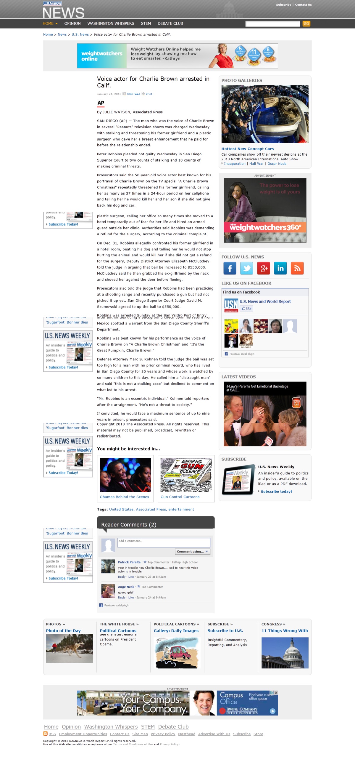 US News & World Report: US News covers the Robbins case