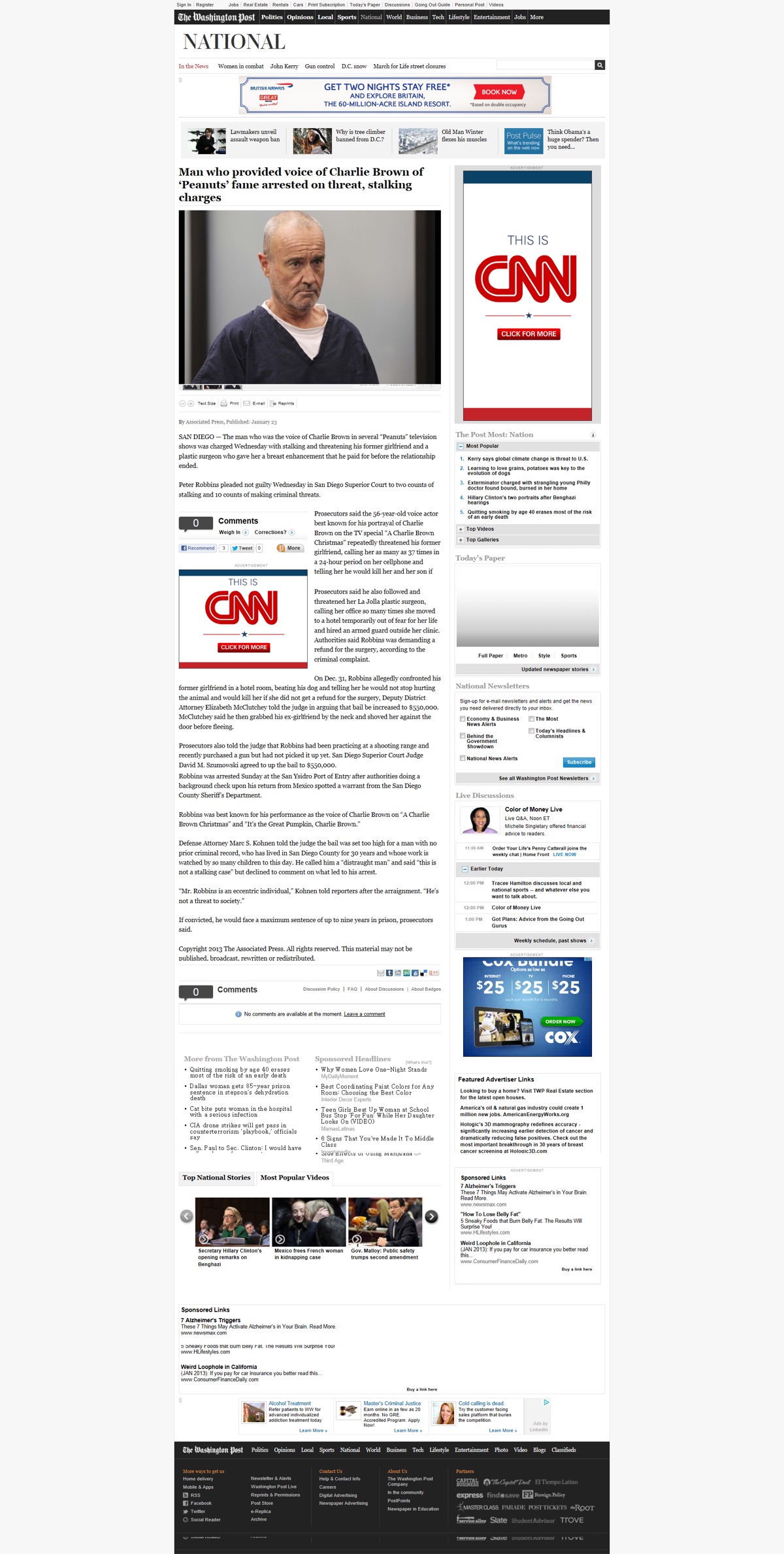 The Washington Post: National coverage of the Peter Robbins case