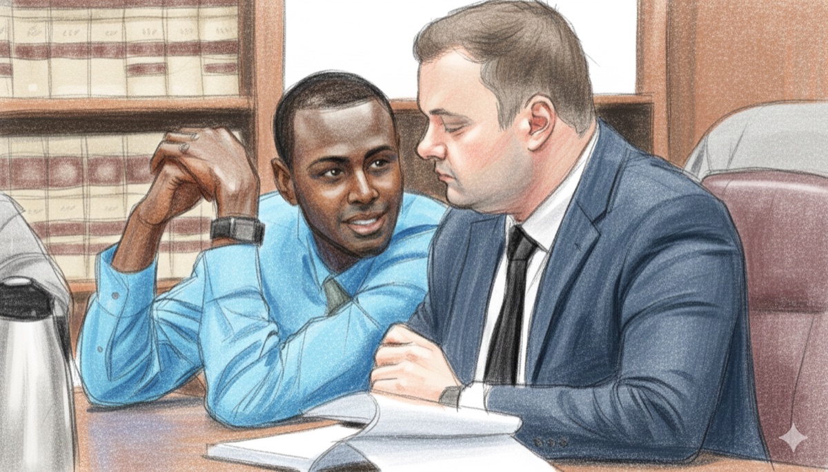 Courtroom sketch from the Robert Branch trial in San Diego Superior Court
