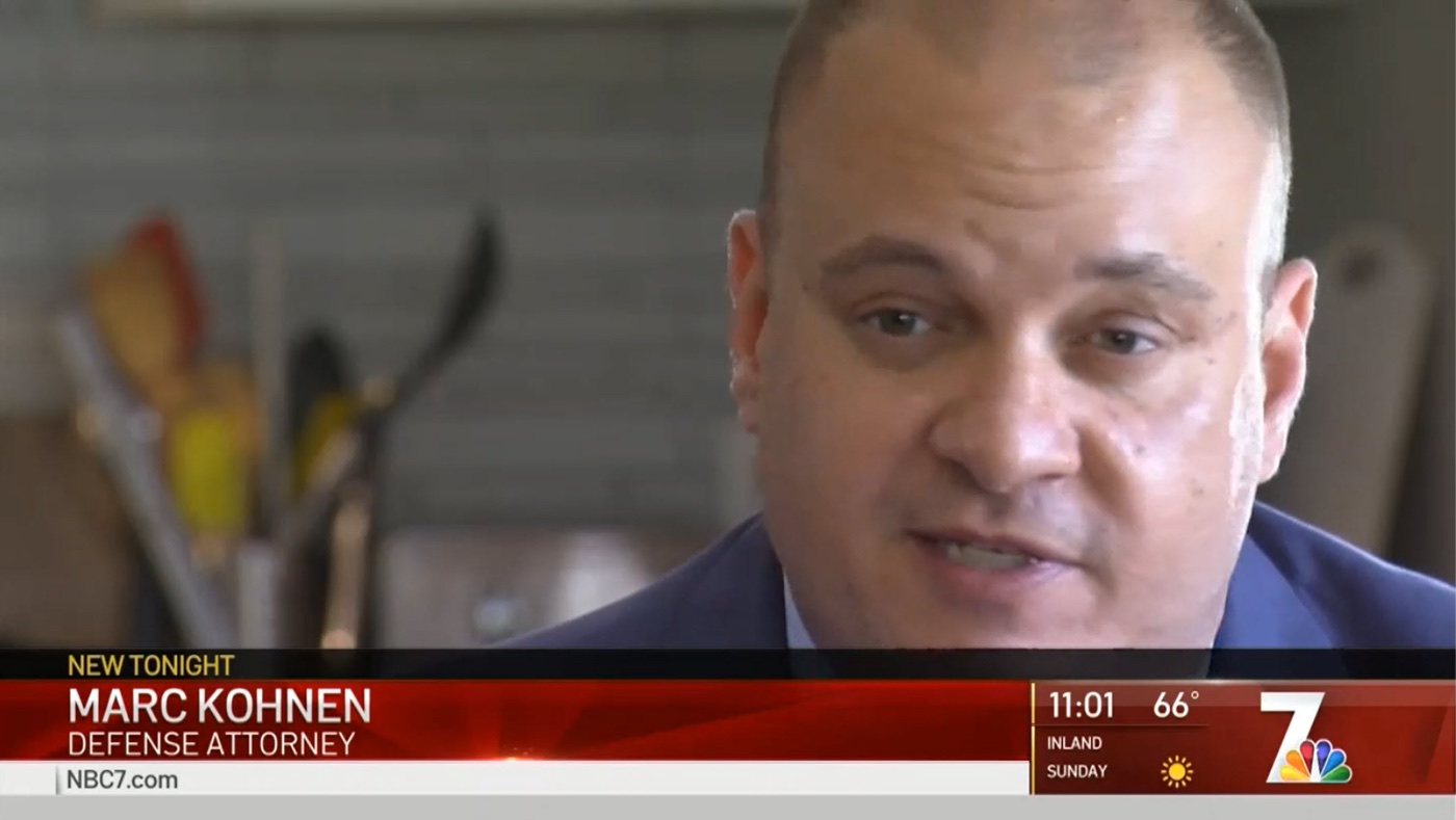San Diego drug distribution attorney Marc Kohnen interviewed on an NBC 7 developing story